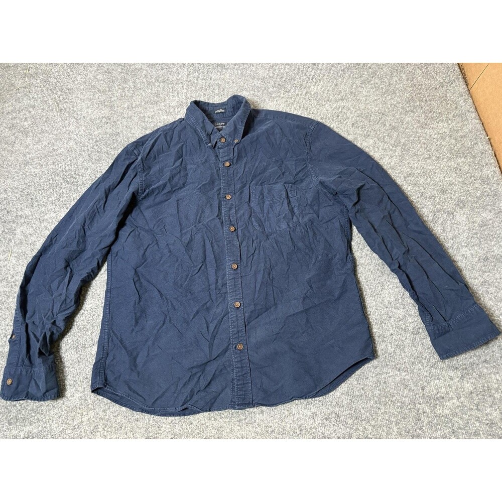 J.CREW Shirt Mens M Blue Long Sleeve Slim Untucked Garment Dye Button-Up Casual